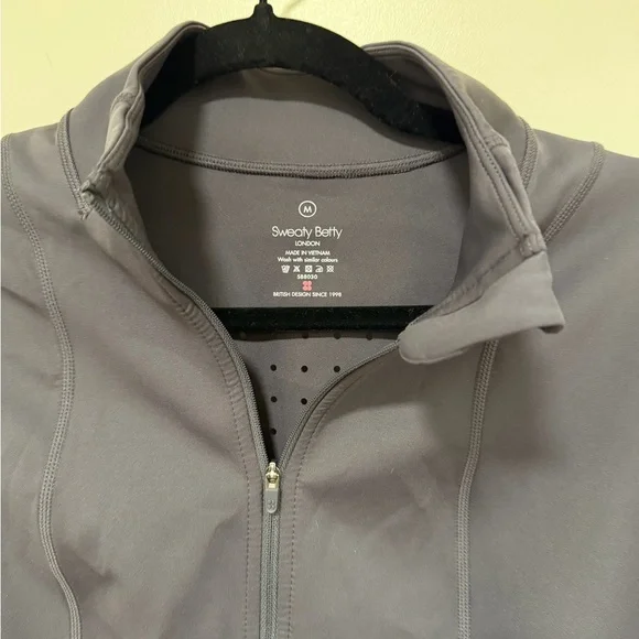 💜Sweaty Betty Purple/Gray Women's Jersey Long Sleeve Top💜STUNNING 💜 - Picture 11 of 16